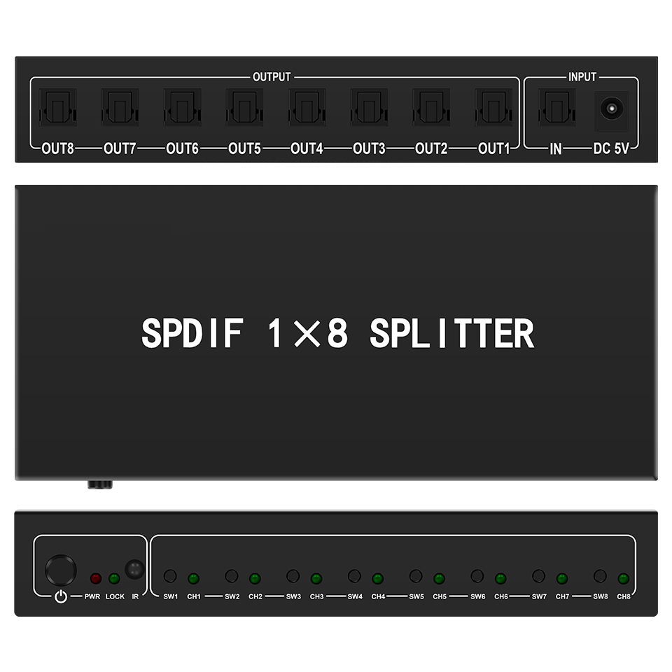Optical Audio Splitter,1 in 8  - Audio Home Cinema review and price