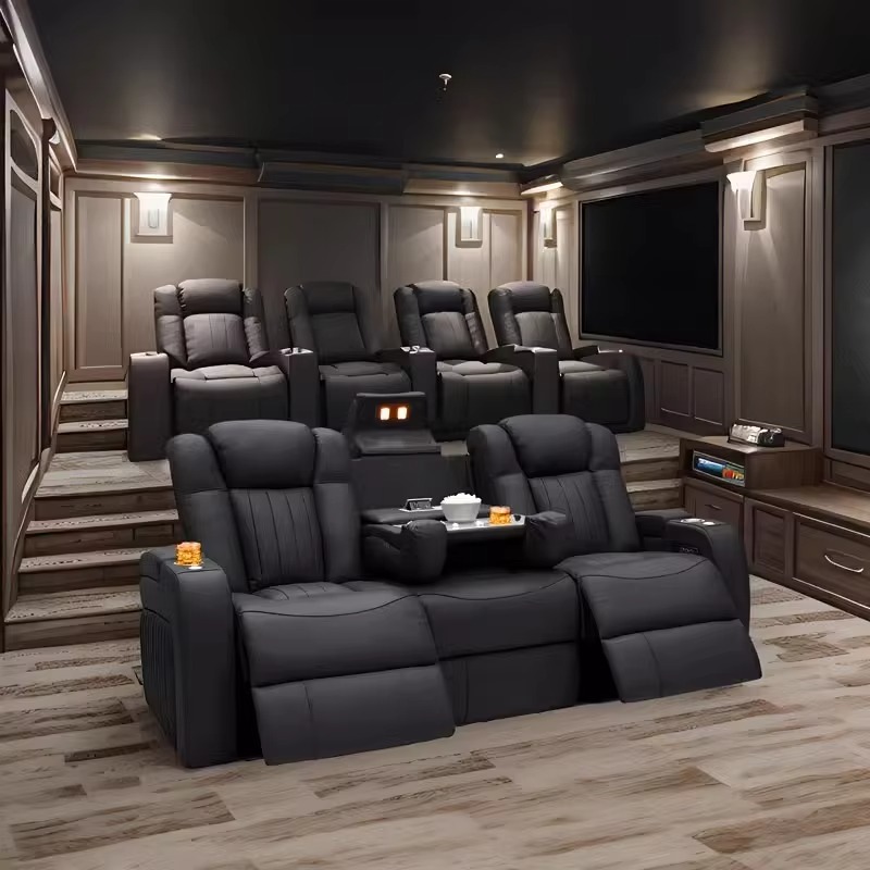 Leather Recliner Sofa Sets Pow - Home Cinema Chairs review and price
